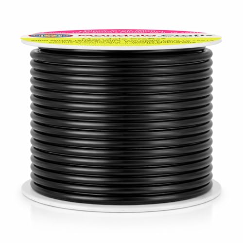Mandala Crafts 10 Gauge Anodized Aluminum Craft Wire for Jewelry Making - 32 FT Colored Flexible Black Wire - Bendable for Bonsai Armature Crafting Sculpting - color: Black, size: 10 Gauge
