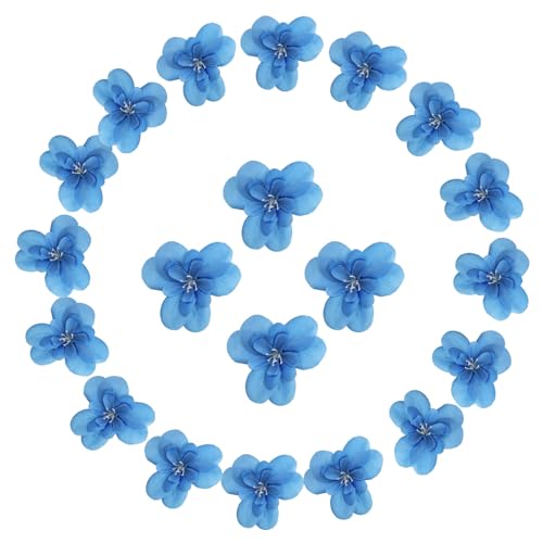 uxcell 20 Pcs Artificial Cattleya Flower Heads, Fake Cattleya Heads Bulk Artificial Flowers for DIY Wedding Bouquets Centerpieces Party Home Decorations, Dark Blue - color: Dark Blue