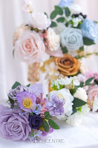 cololorful Wedding Centerpieces Flowers Set of 6 Mini Bridesmaid Bouquets Posy Bouquet Petite Wedding Nosegay Pre-Made Flowers Artificial Flowers - color: Cololorful