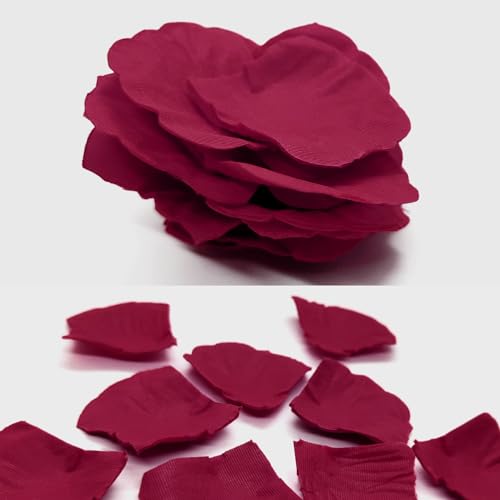 JHFGJGH 500 Pcs Exquisite Dark Red Rose Petals, Artificial Flower Petals for Weddings,Events Deco - color: Dark Red