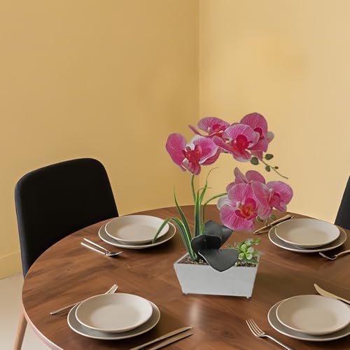 Pink Orchid Artificial Flowers Faux Orchid Flower Decorations Fake Indoor Plants Dining Table Decor Centerpiece Arrangements Phalaenopsis Orchids Fake Flowers That Look Real Home Decoration - color: Pink