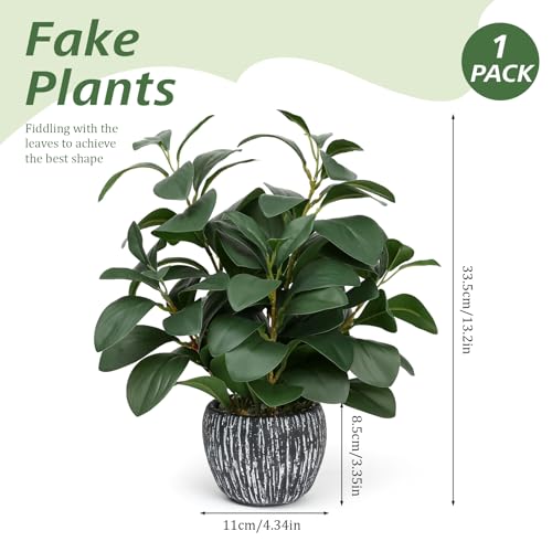 Artificial Plants for Home Decor - 13.2 Inch Fake Succulents in Rustic Clay Planter, Lifelike Potted Faux Plants for Office Desk, Bathroom, Farmhouse Table Decor - color: Artificial Plants