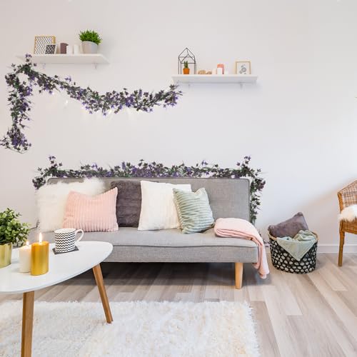 RECUTMS Artificial Vines Outdoor Ivy Garland Room Decor for Bedroom Aesthetic Garlands for Decoration Fake Leaves Fake Plastic Plants for Indoor Home Outdoor Garden Proch Backyard Arch Decor(Purple) - color: Purple, size: Ivy Garland