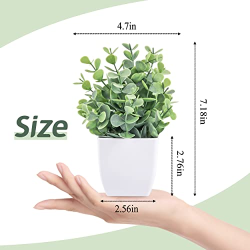 Der Rose 8 Pack Fake Plants Small Artificial Faux Potted Plants for Home Office Farmhouse Bathroom Bedroom Decor Indoor - color: Grey