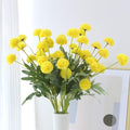 LVEFIT 10 Pcs Yellow Kiku Flower Fake Mums Long Stem Flowers,Faux Kiku Flower Bulk,Silk Flowers Mini Chrysanthemum Floral Arrangements,Artificial Flowers Chrysanth Mini Fake Flower - color: Yellow