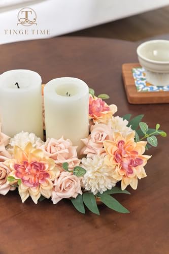 TINGE TIME Artificial Flowers Combo Box Set, Blush Gradient Color Fake Flower Leaf with Stems for DIY Wedding Bouquets Table Centerpieces Baby Shower Home Party Floral Arrangements Decorations - color: Blush