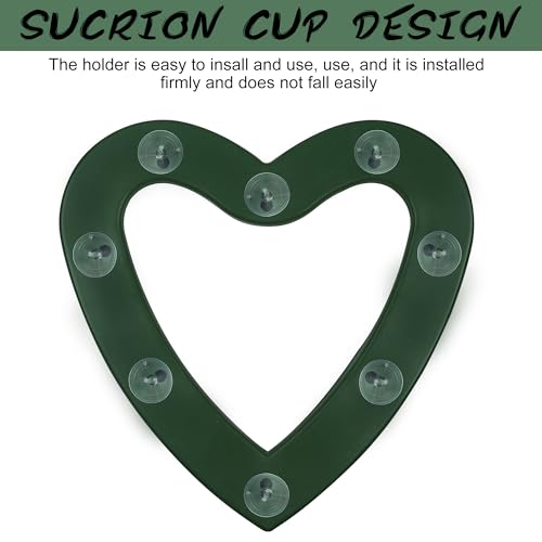 Heart Floral Foam Cage for Fresh Flowers,with Wet Floral Foam Blocks and Suction Cup, Suitable for Wedding,Home,and Garden Decorations.