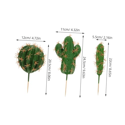 Toddmomy 3pcs Faux Cactus Figurine Realistic Landscape Decor for Home Office Bonsai for Cozy Ambiance and Unique Adornment Simulated Plant Decoration