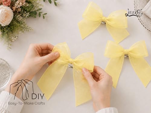Ivory Organza Ribbon 1-1/2 inch x 50 Yards Sheer Chiffon Ribbon for Gift Wrapping Wedding Invitations Party Decoration Bridal Bouquets Crafts - color: Ivory, size: 1-1/2" X 50 Yards