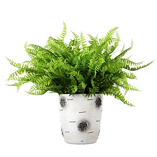 Grand Verde Boston Ferns Artificial Plants Bulk Faux Greenery Plastic Shrubs Bush DIY Outdoor Decoration Patio Garden Balcony Indoor Home Decor, 10pcs (Light Green) - color: Light Green