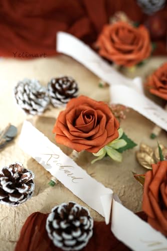 1 Pc Sinlge Orange Boutonniere for Men for Wedding Groom Groomsmen Artificial Rose Rose Flowers Boutonniere for Wedding Ceremony Anniversary Formal Dinner Party - color: Orange, size: 1 Pack