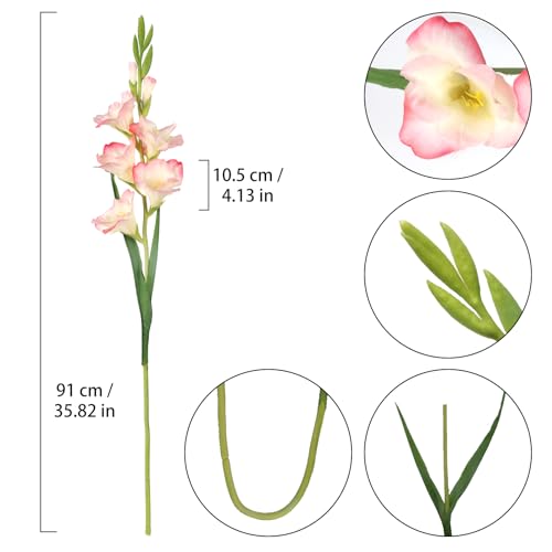 5 PCS Red Gladiolus Artificial Flowers 35.82 in Red Gladiolus Flowers Silk Flowers Long Artificial Flowers for Wedding Party Baby Shower Centerpieces Bridal Bouquet Decor - color: Red