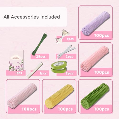 balinging 500pcs Pipe Cleaners Craft for Flowers,Chenille Stems for DIY Flower Making Kit,Pipe Cleaners Projects Creative for DIY Art and Craft,Ideal for Holiday Decoration(Bellflower) - color: Bellflower