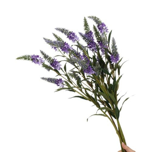 Artificial Lavender Lupine Flowers - 75cm (30 inches) High, 3PCS, 5 Flower Heads Perfect for Weddings, Restaurant, Office, and Bedroom Decor (Purple) - color: Purple