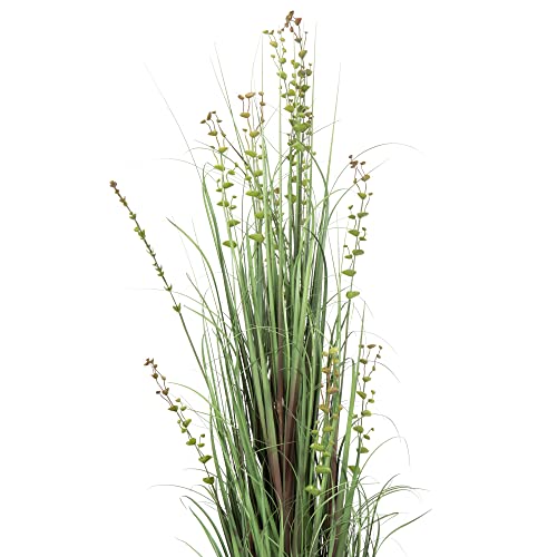 Vickerman Everyday 60" Artificial Green Grass and Eucalyptus with Black Plastic Pot - Faux Grass Plant Decor - Home Or Office Indoor Greenery Accent - size: 60"
