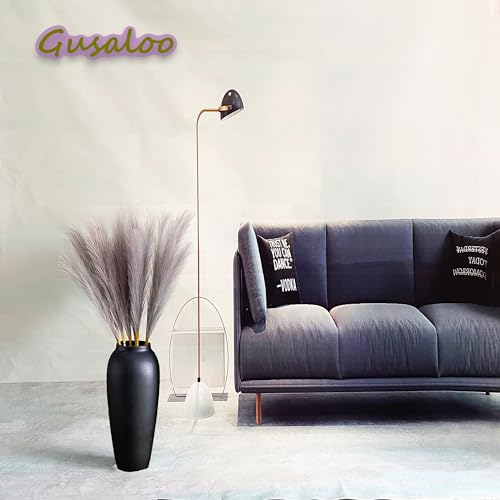 Artificial Faux Pampas Grass 8 Pcs Fake Artificial Adjustable Pampas Grass Variable Length Tall Fluffy Stems Table Vase Filler Centerpiece for Living Room Kitchen Decor Boho Decor Wedding-Light Grey - color: Lightgrey