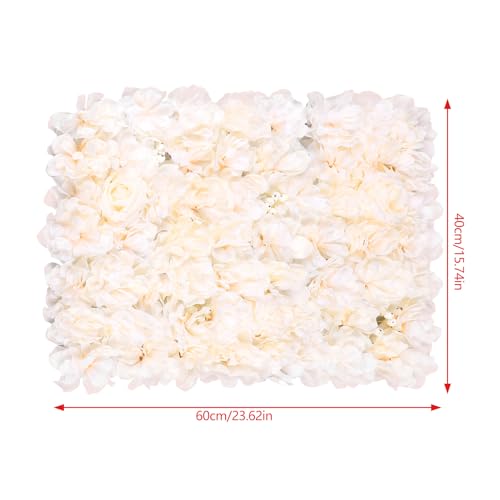Flower Wall Panels 3D Flower Wall Backdrop, 6Pcs Artificial Flower Wall Panel Silk Rose Floral Decorative Faux Flower Wall Background for Wedding Home Decoration (Light Pink, 23.6 * 15.7in) - color: Light Pink
