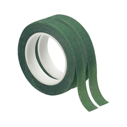 PATIKIL Floral Tape 1/2" x 30 Yard / 12mm x 30m, 2 Pack Flower Wrap Adhesive Tape for Bouquet Stem Wrapping, Dark Green - color: Dark Green