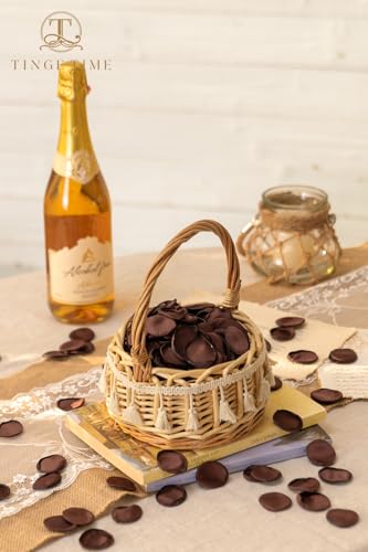 TINGE TIME 200pcs Silk Rose Petals Brown Flower Petals for Wedding, Flower Girl Basket, Aisle Runner, Romantic Dinner Centerpieces, Proposal, Party Confetti - color: Chocolate Brown