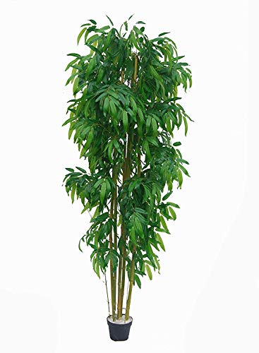 AMERIQUE Gorgeous & Unique 6 Feet Dense Bamboo Tree Artificial Plant with Nursery Plastic Pot, Real Touch Technology, with UV Protection, Super Quality, 6', Green