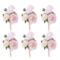 Blush Pink Wedding Centerpieces Flowers Mini Bridesmaid Bouquets Set of 6 Pre-Made Wedding Flowers for Tables Artificial Flowers - color: Blush Pink