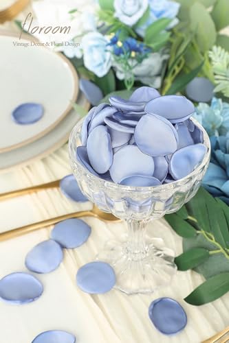 Floroom 300pcs Rose Petals Dusty Blue Faux Silk Flower Petals for Wedding Flower Girl Basket Aisle Scatter Dinner Table Centerpieces Party Confetti Bridal Shower Romantic Night Decoration - color: Dusty Blue, size: 300pcs