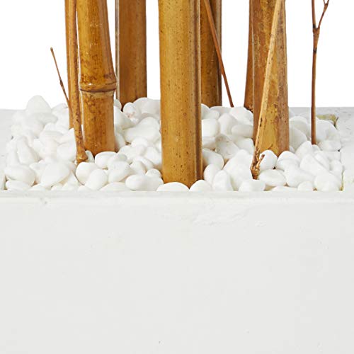 Nearly Natural 5812 5’ Bamboo Artificial Tree in White Tower Planter, Green