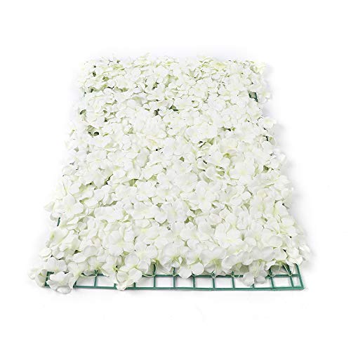 10Pcs 16"x 24" Artificial Flower Wall Panels,Flower Wall Mat Silk Flower Panels for Outdoor Garden Backyard Fence Fence Privacy Screen and Indoor Wall Decor (10Pcs White) - color: 10Pcs White