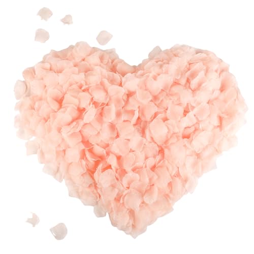 CODE FLORIST 1100 PCS Champagne Silk Rose Petals for Valentine's Day,Romantic Night,Wedding,Proposal Anniversary Flower Decorations(Separated,Scented) - color: Champagne, size: Separated 1100 pcs