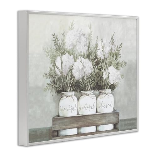 'Pristine Hydrangea Bouquet Sentiments'| Framed Giclee Art | Stupell Industries | White, 20 x 16 Inches, Easy to Hang and Sturdy, Made in USA, by Dogwood Portfolio - color: Coastal White (Textured), size: 20"L x 16"W
