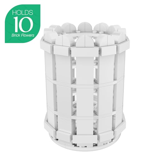 Brickcraft Bricktanicals Picket Fence Vase Brick Building Set, 146 Pieces, Ages 8 Plus, Easter Buildable Flower Holder Compatible with Brick Flowers, Collectible Display Accessory - style: Flower Holder Spring