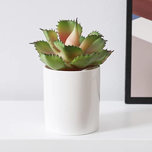 Duovlo Artificial Succulent Plant 7.08 Inch Faux Succulents Agave potatorum Flower Arrangement Craft Wall DIY Materials,Pack of 2 (Pink) - color: Pink