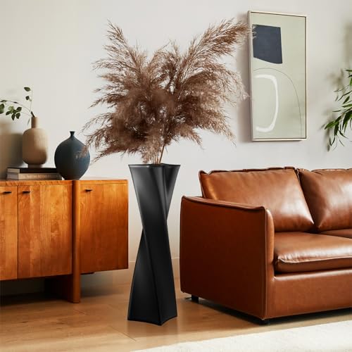 Black Tall Floor Vase 27.5in Resin Black Heart Shaped Vases Perfect for Dry or Faux Flowers Entryway Large Decorative Standing Vase for Living Room Home Corner Indoor Office - color: Black, size: 27.5 IN
