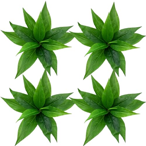CATTREE Artificial Agave Plants Outdoor Fake Shrubs Faux Grass Plastic Leaves Greenery Bushes Plant for Home Decor Garden Wedding Party Decorations Indoor Yard UV Resistant Planter Filler Green 4 Pack - color: Agave Grass - Green 4 Pcs