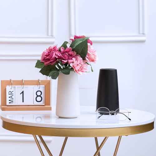 Bright White Vase - 8" Big White Ceramic vase for Flower, Boho Vases for Pampas Grass, Minimalist Modern vases for Home Decor, Table Shelf Living Room Farmhouse Decor - color: Solid White, size: Big
