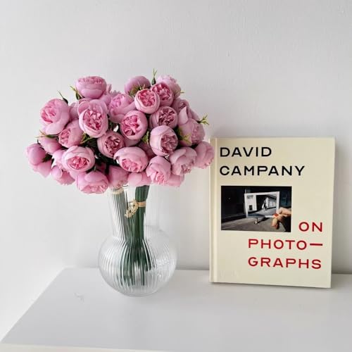 27 Heads Roses Peony Fake Flowers Retro Silk Artificial Rose Flowers (Deep Pink) - color: Deep Pink