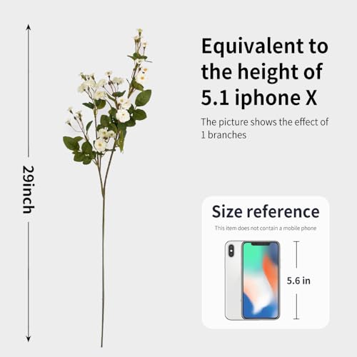 Melorca&Guilla Artificial Plants Fake Flowers,6PCS 29" Artificial Rose for Vase, Long Stems White Artificial Flowers Faux Flower Arrangements for Shop Garden Office Home Décor(6, White Rosa) - color: White Rosa