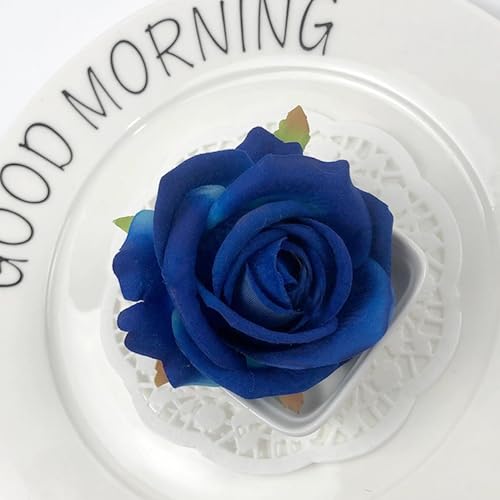 HinyoCo 28 Pcs Silk Roses Artificial Flower， Fake Roses with Stems for Wedding Bouquets Tables Centerpieces Arrangements Party Baby Shower Birthday Home Decor (Royal Blue) - color: Royal Blue