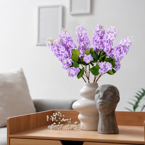 4PCS 30inch Lilac Artificial Flowers Purple Fake Delphinium Long Stem Silk Real Touch Flower Faux Lilac Floral Arrangement for Tall Vase Table Centerpieces Wedding Garden Home Decoration - color: 30inch Purple