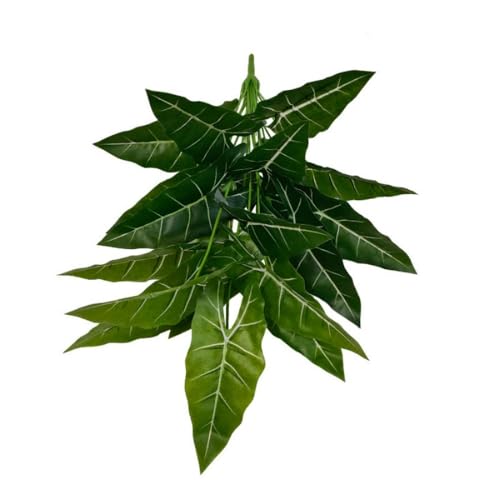 Aglaonema Plant with Variegated Green and Red Leaves, Fake Tree Leaf Simulation Flower Bonsai for Party Decoration Artificial Plants Floor Home Room Decor Ornament (Green No Flowerpot, 75cm) - color: Green No Flowerpot, size: 75cm