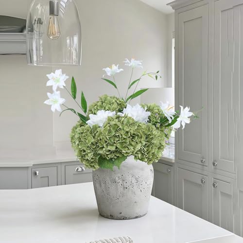 Coferset 3pcs Lime Green Lifelike Hydrangea Artificial Flowers 22inch Real Touch Faux Hydrangea Flower Stem for Home Party Wedding Floral Filler Arrangements Ceterpieces Bouquets - color: Lime Green, size: 3pcs