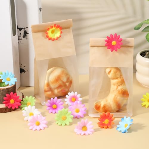 100 Pcs Fabric Daisy Flower, 4 cm Artificial Daisies, Small Fake Flowers, Mini Faux Flowers for Crafts for Easter Bonnet, DIY Wreath Wedding Craft Party Table (Mixed Color)