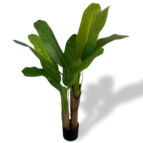 XBrand 4ft Artificial Banana Tree, Realistic Tropical Faux Plant for Indoor Decor - color: Banana - 4t