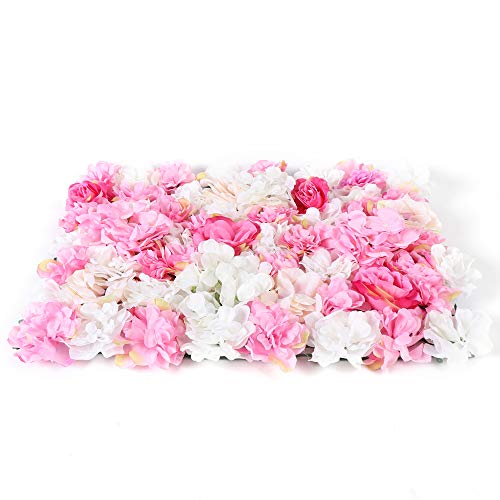 16"x 24" Artificial Flower Wall Panels,Flower Wall Mat Silk Flower Panels for Outdoor Garden Backyard Fence Fence Privacy Screen and Indoor Wall Decor (8Pcs Pink+White 8) - color: 8Pcs Pink+White 8