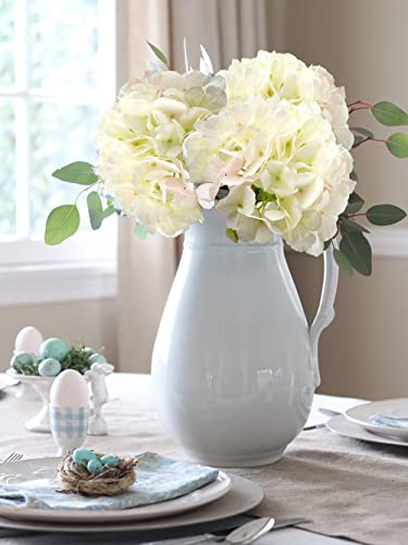DILATATA 21" Artificial Hydrangea Long Stems Silk Hydrangea Flowers for Home Table Centerpieces Fake Flowers Arrangements Wedding Bouquets DIY Decorations-3PCS White Pink Hydrangeas - color: White Pink, size: 3PCS