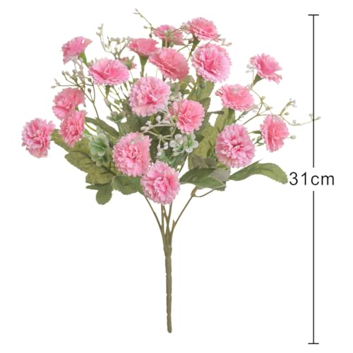 5 Forks 20 Artificial Flower Small Lilac Bouquet Fake Flowers,Pink - color: Pink