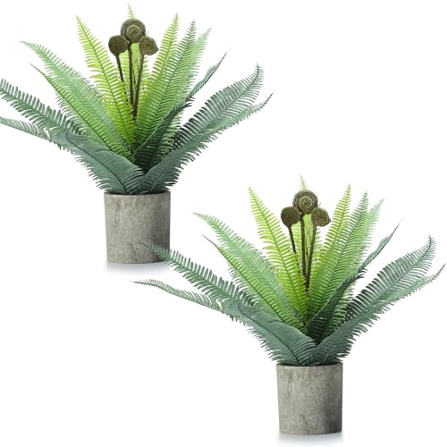 FAVOWREATH 2 Pack Small Fake Plants Potted Artificial Plants Indoor for Home Decor Office Room Farmhouse Indoor Table Bathroom Decor - color: Green.