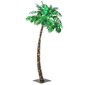 Lightshare 7 Feet Palm Tree 152LED Lights Artificial Fake Tree Decoration for Tiki Bar Outside Patio Porch Pool Christmas Nativity - size: 7ft