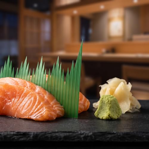 Kichvoe 2000pcs Plastic Baran Sushi Grass – Artificial Green Baran Garnish for Sushi, Bento, Sashimi – Food Separator for Restaurants, Takeout & Catering – 2.95" x 1.81" Food-Safe Resin | Kichvoe Sushi Baran Divider Sushi Display Accessories Size:2.95 x 1