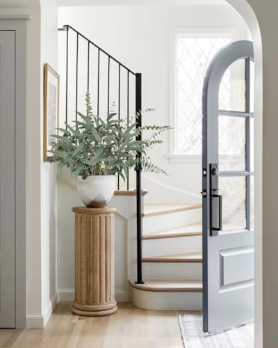 Briful Artificial Eucalyptus Willow Branches 33'' Tall Gray Fake Eucalyptus Stems Arrangement, Realistic Faux Greenery Stems, Indoor Plant, Home Housewarming Farmhouse Porch Vase Decor, Set of 3 - color: 3pcs Gray and Green